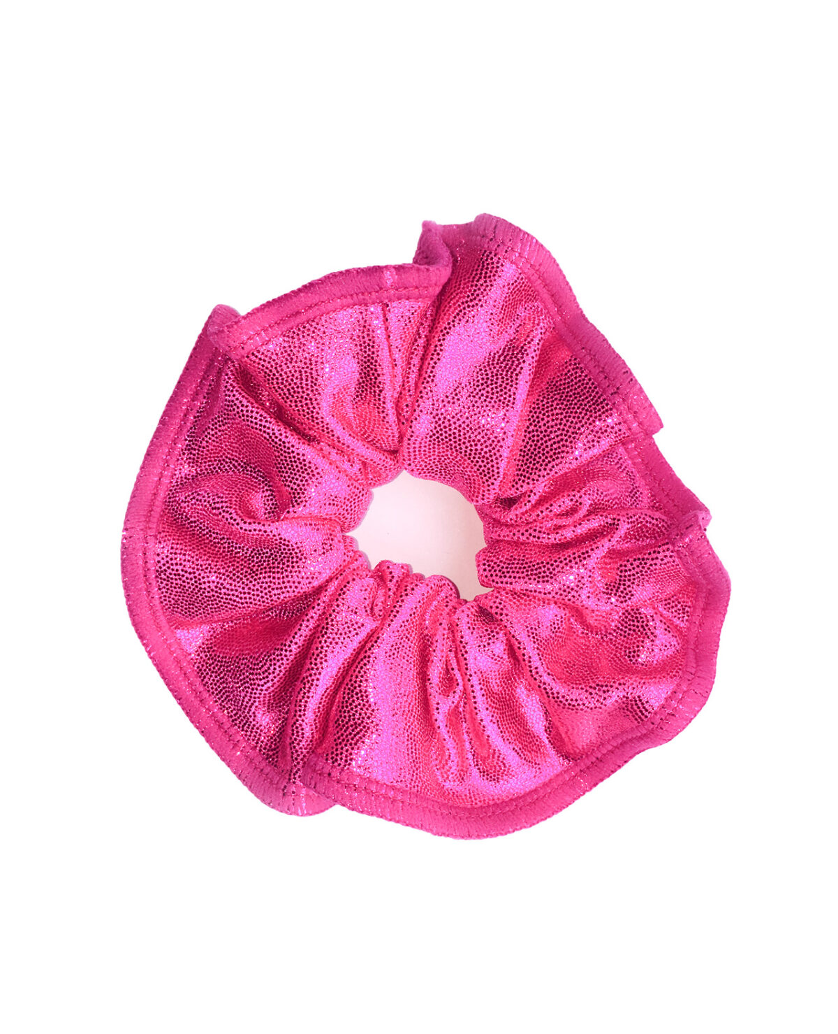 hot pink gymnastics scrunchie hair accessory