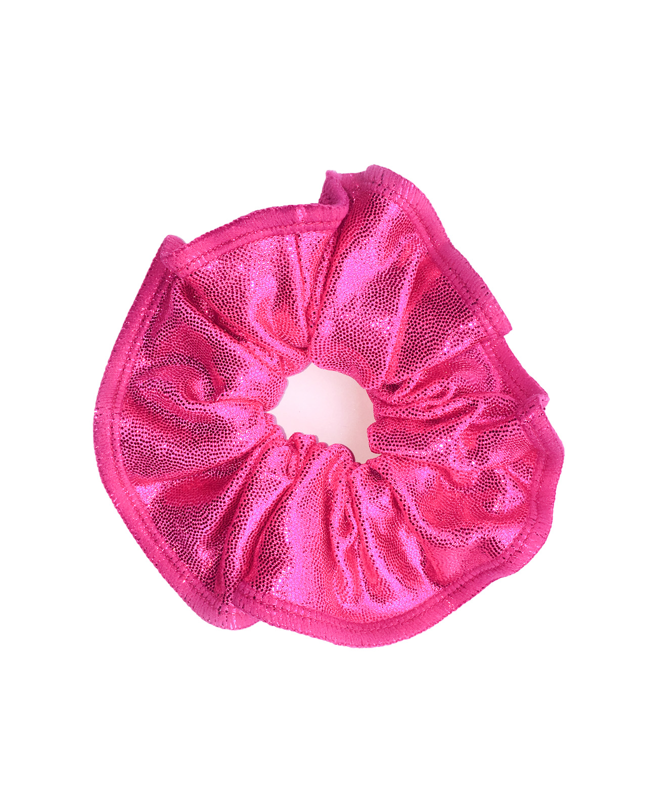 hot pink gymnastics scrunchie hair accessory