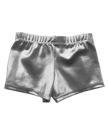 gymnastics training shorts silver