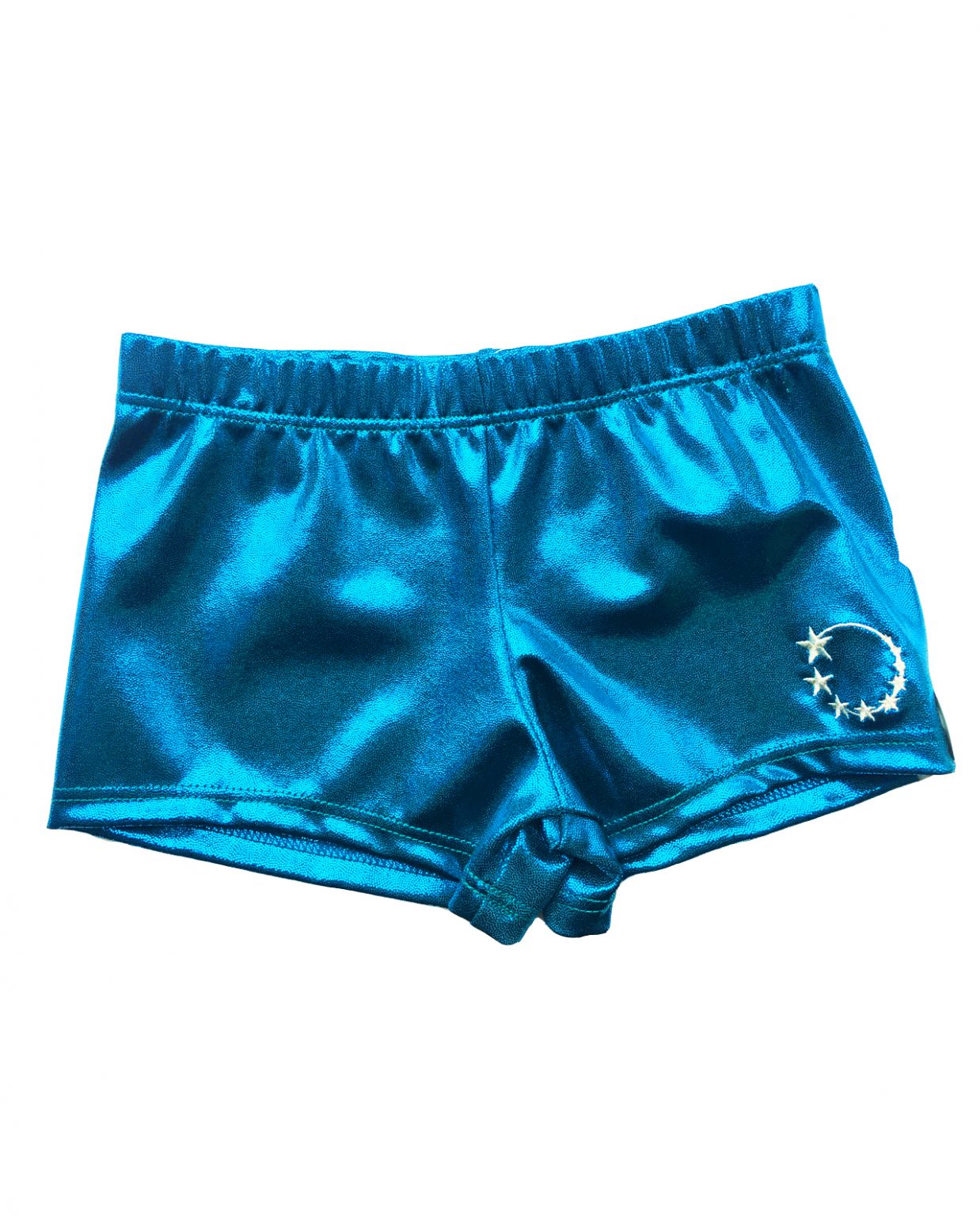 shorts_ocean_blue_front gymnastics shorts personalised diamantes blue