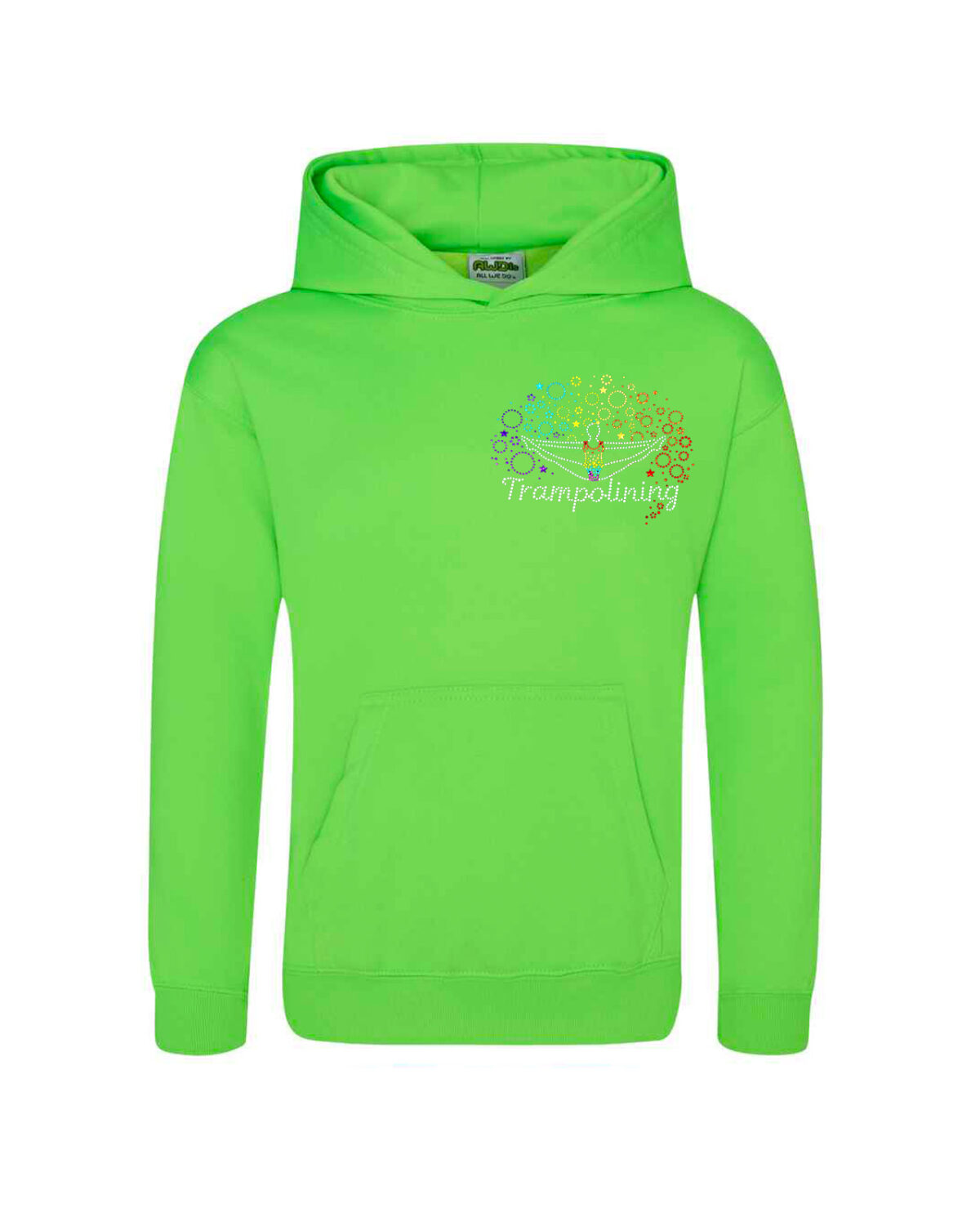 neon green gymnastics personalised hoodie