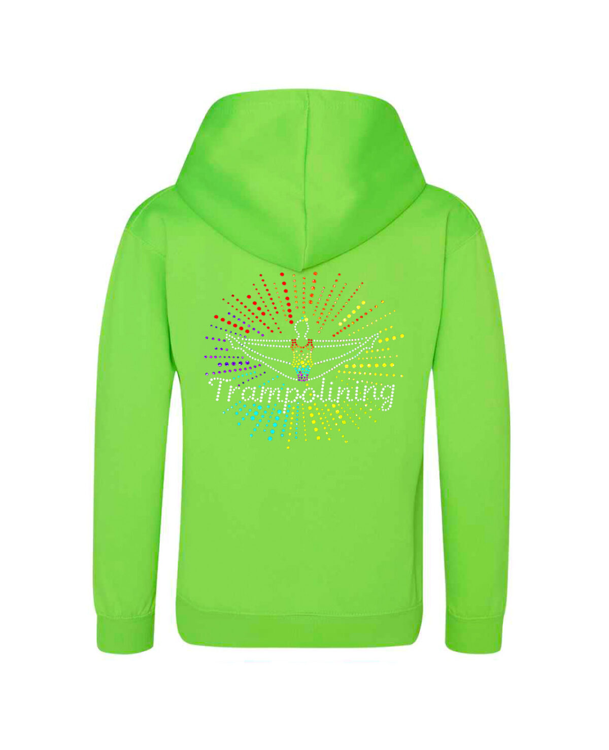 neon green gymnastics personalised hoodie