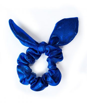 royal bl;ue gymnastics mystique hair scrunchie bow