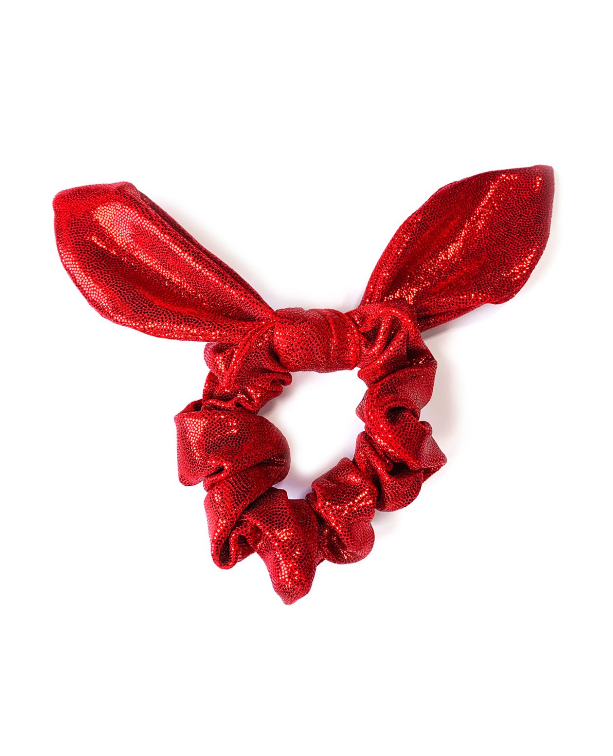 scrunchie-bunny-bow-red scrunchie knotted bunny bow red