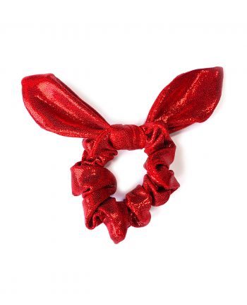 scrunchie knotted bunny bow red