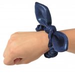 navy mystique gymnastics scrunchie bow