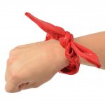 red mystic gymnastics hair scrunchie bow