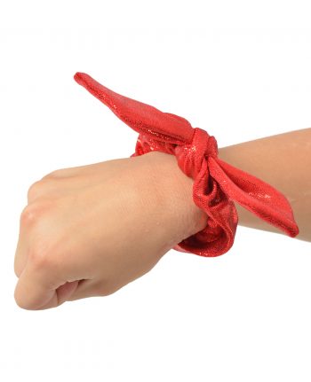red mystic gymnastics hair scrunchie bow