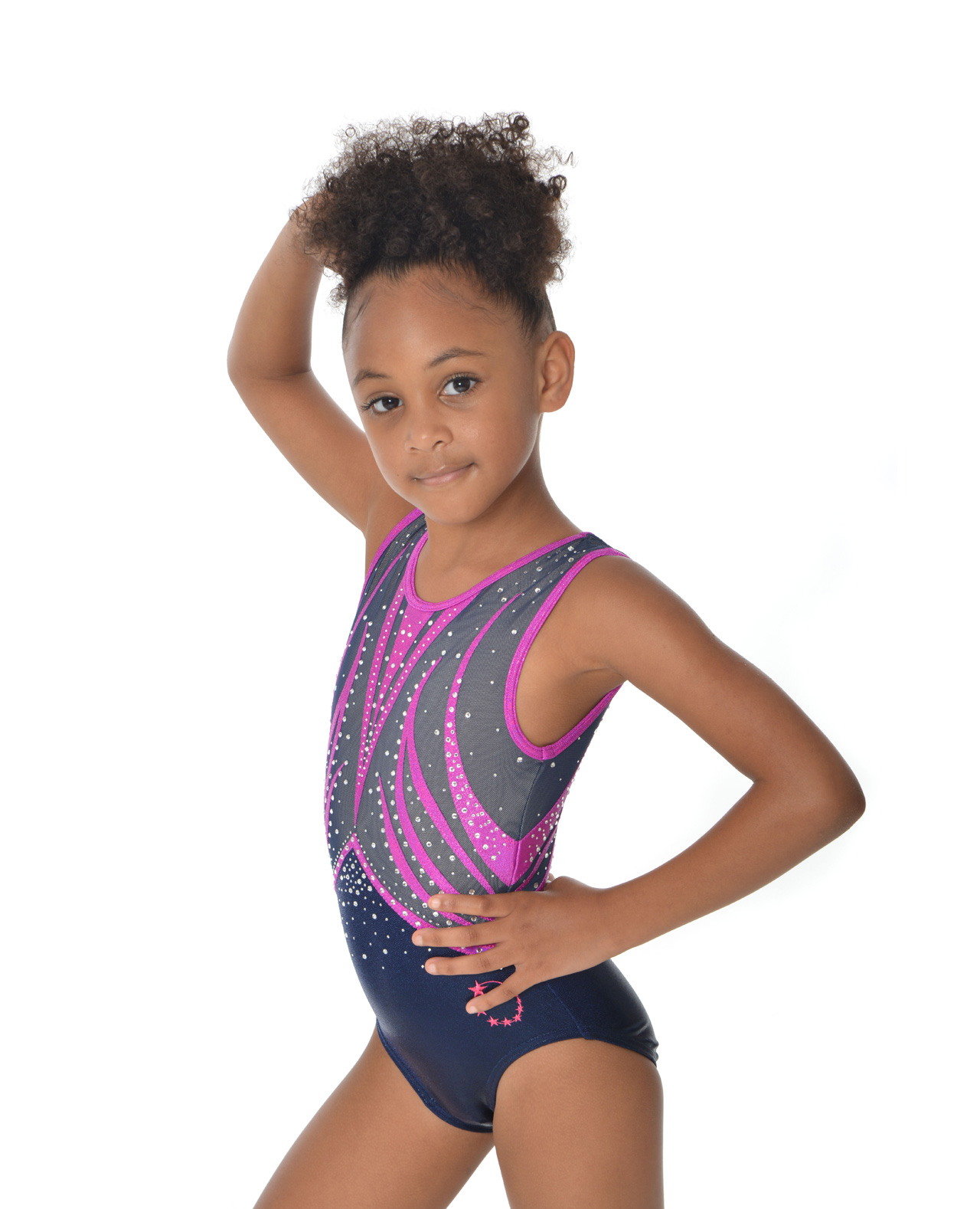purple and navy leotard