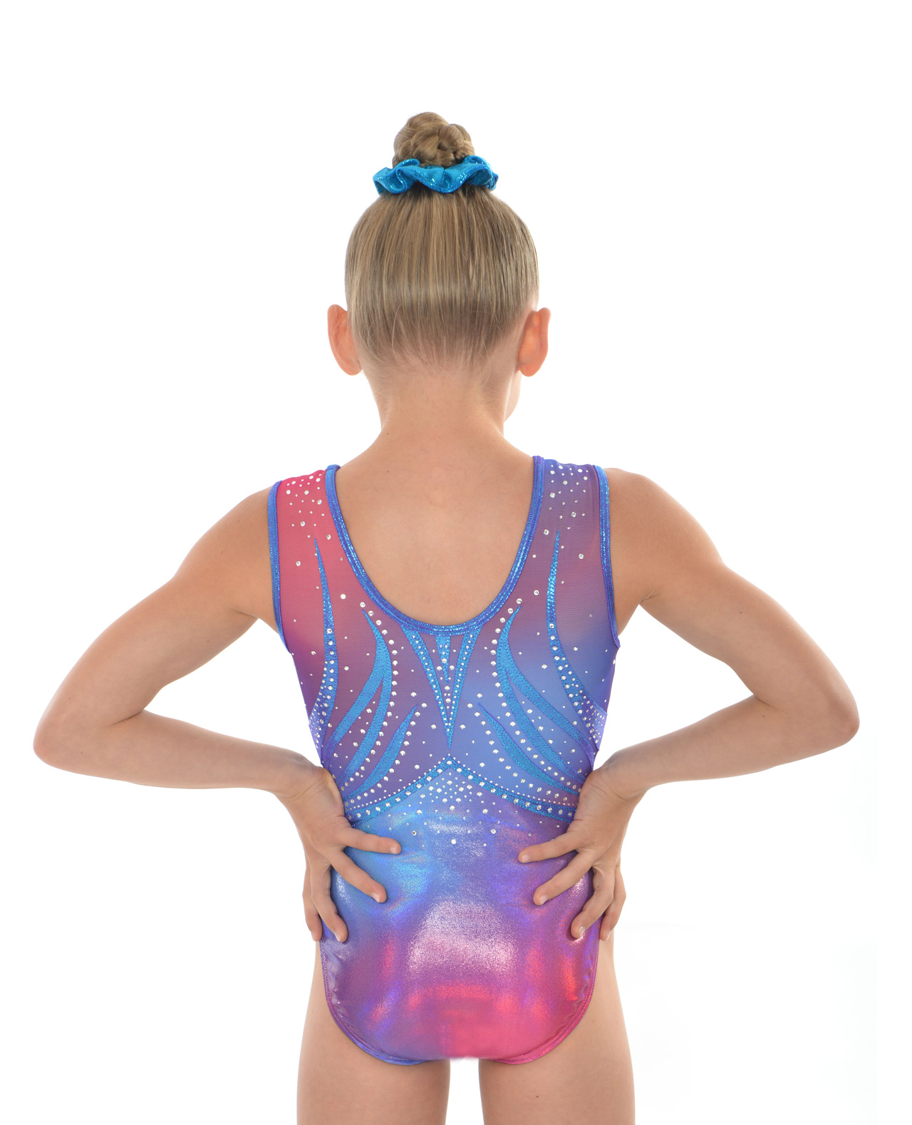 ombre blue pink leotard