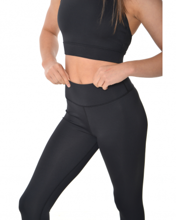 High waist sports lycra gymnastics leggings black