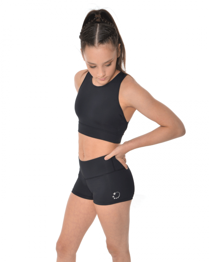Black Gym Cheer cropped set