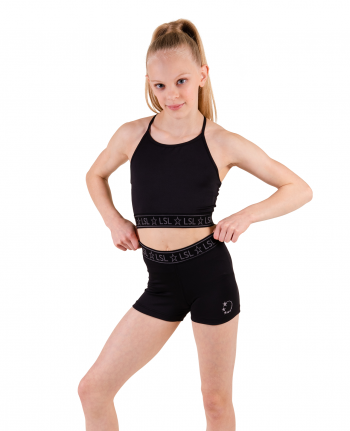 cheer gmnastics crop top set black