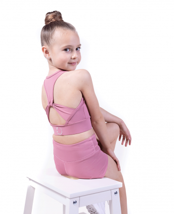 pink sports cropped lycra cropped cheer gymnastics