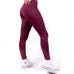 burgundy gymnastics leggings with mesh detail