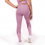 dusky pink gymnastics leggings with mesh detail