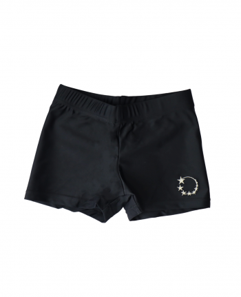 black lycra gymnastics shorts