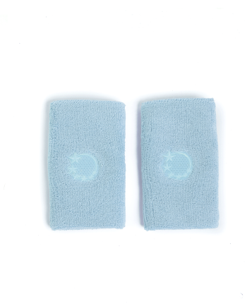 blue gymnastics bars sweatbands self coloured logo