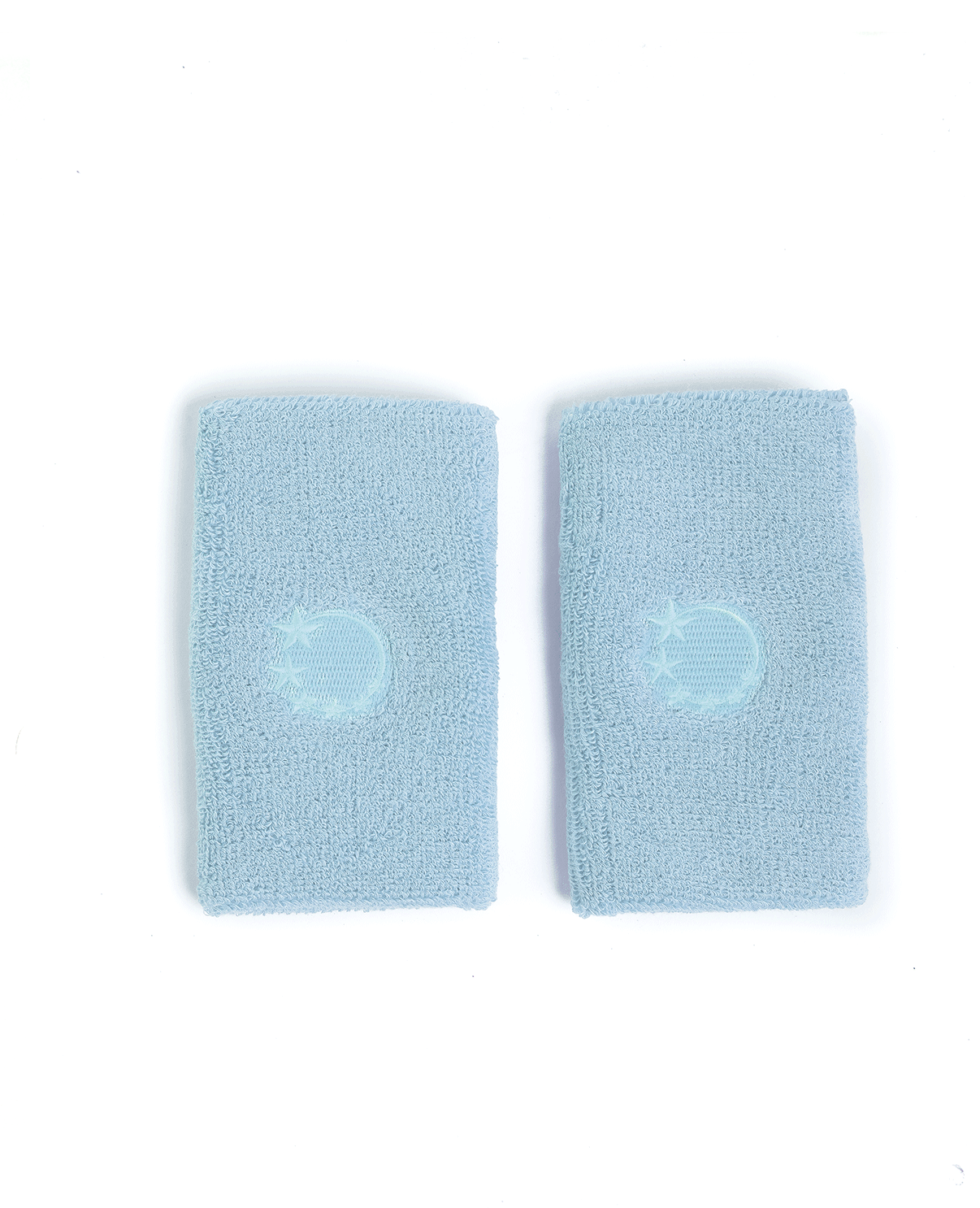 blue gymnastics bars sweatbands self coloured logo