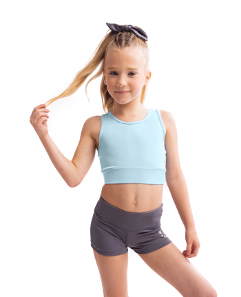 lycra gymnastics crop top pastel blue
