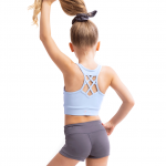 lycra gymnastics crop top pastel blue