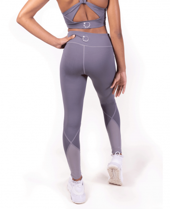 gymnastics sports leggings grey woth mesh detail