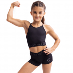 lycra gymnastics training shorts set black