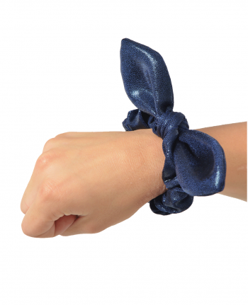 navy mystique gymnastics scrunchie bow