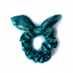 teal green gymnastics hair scrunchie bow
