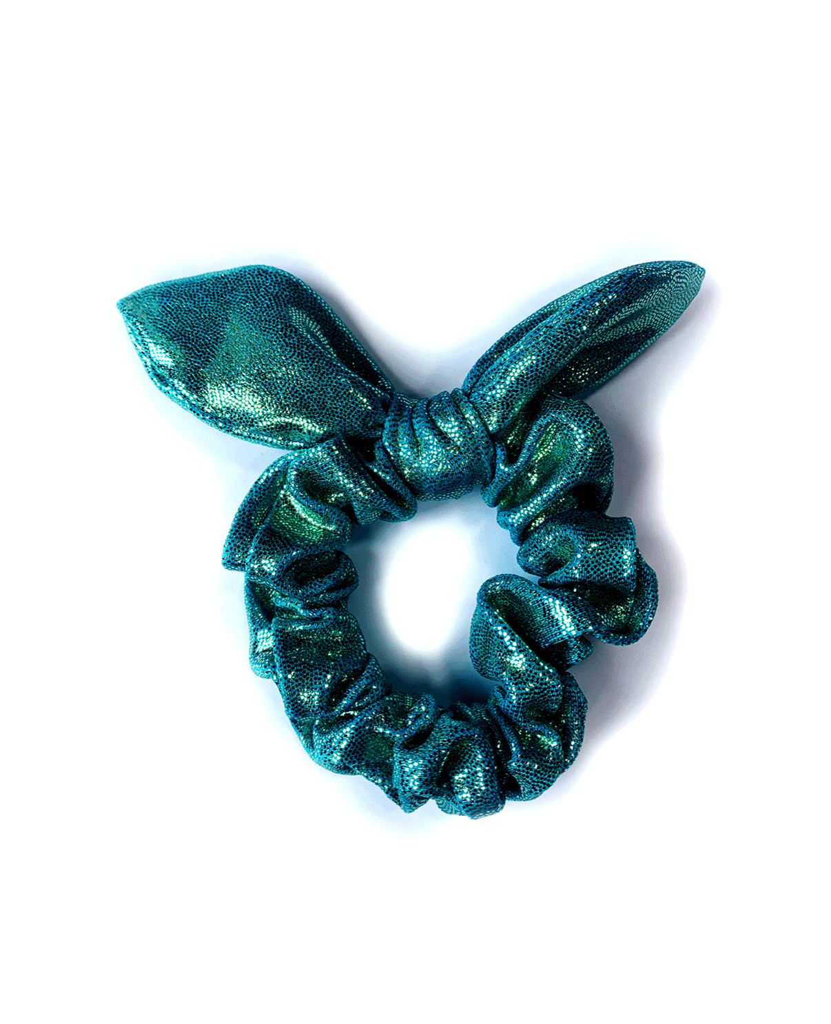 teal green gymnastics hair scrunchie bow