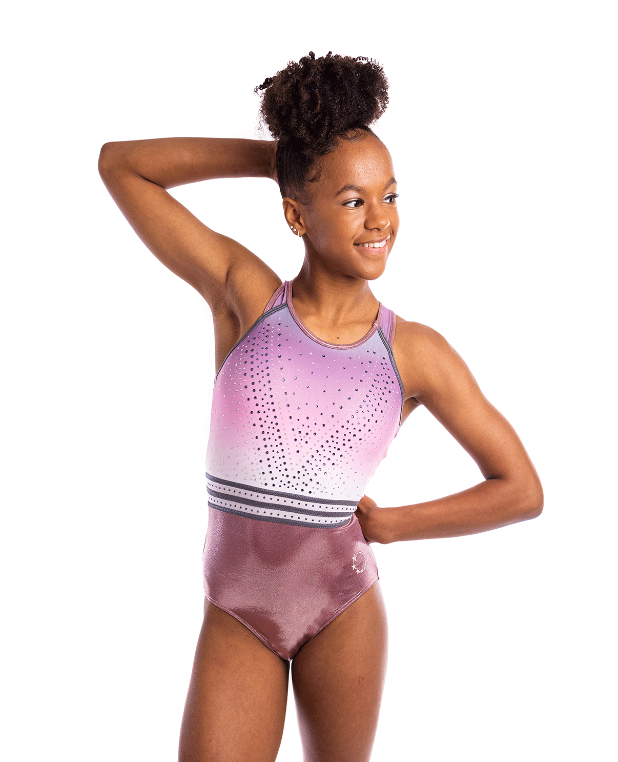 Aloha Blush sporty racer back ombre leotard