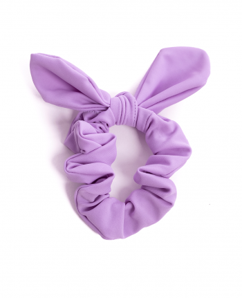 lilac lycra scrunchie bow gymnastics