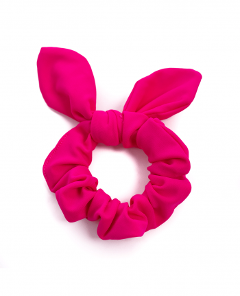 pink lycra gymnastics scrunchie bow