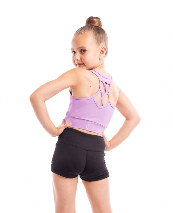 lycra gymnastics crop top pastel pink