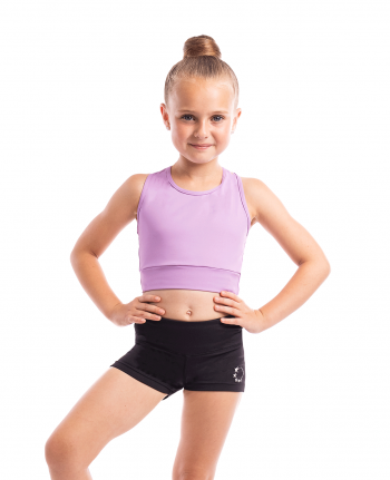 lycra gymnastics crop top pastel pink