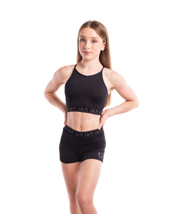 gymnastics cheer black crop training top