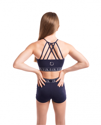 gymnastics cheer black crop training top