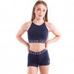 gymnastics cheer climbing black crop training top