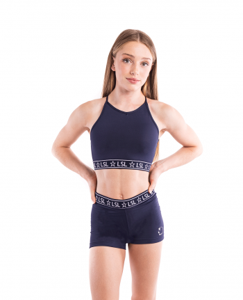 gymnastics cheer climbing black crop training top