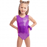 personalised diamante tank training leotard purple