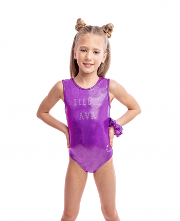 personalised diamante tank training leotard purple
