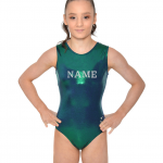 personalised diamante tank training leotard green