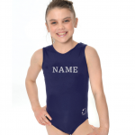 personalised diamante tank training leotard navy