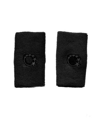 black gymnastics bars sweatbands self coloured logo