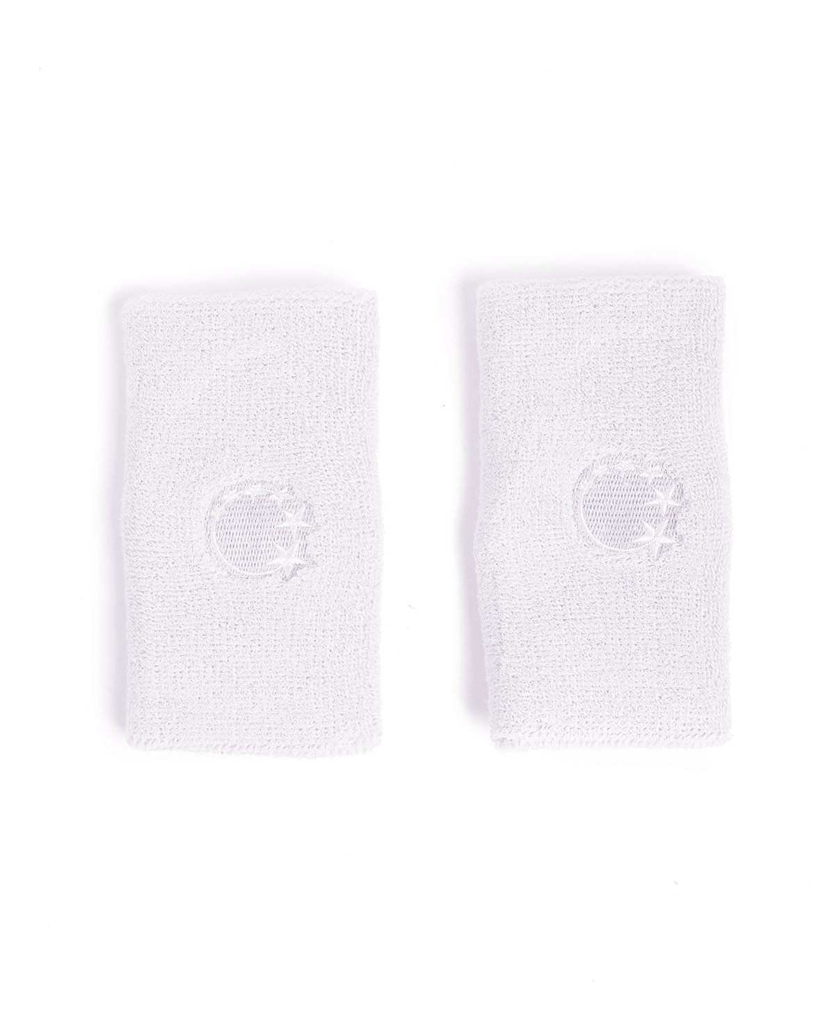 white gymnastics bars sweatbands self coloured logo