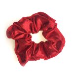 red gymnastics hair scrunchie volcano