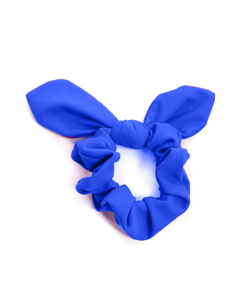 royal blue lycra hair scrunchie bow for gymnastics