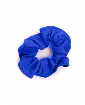 royal blue lycra hair scrunchie for gymnastics