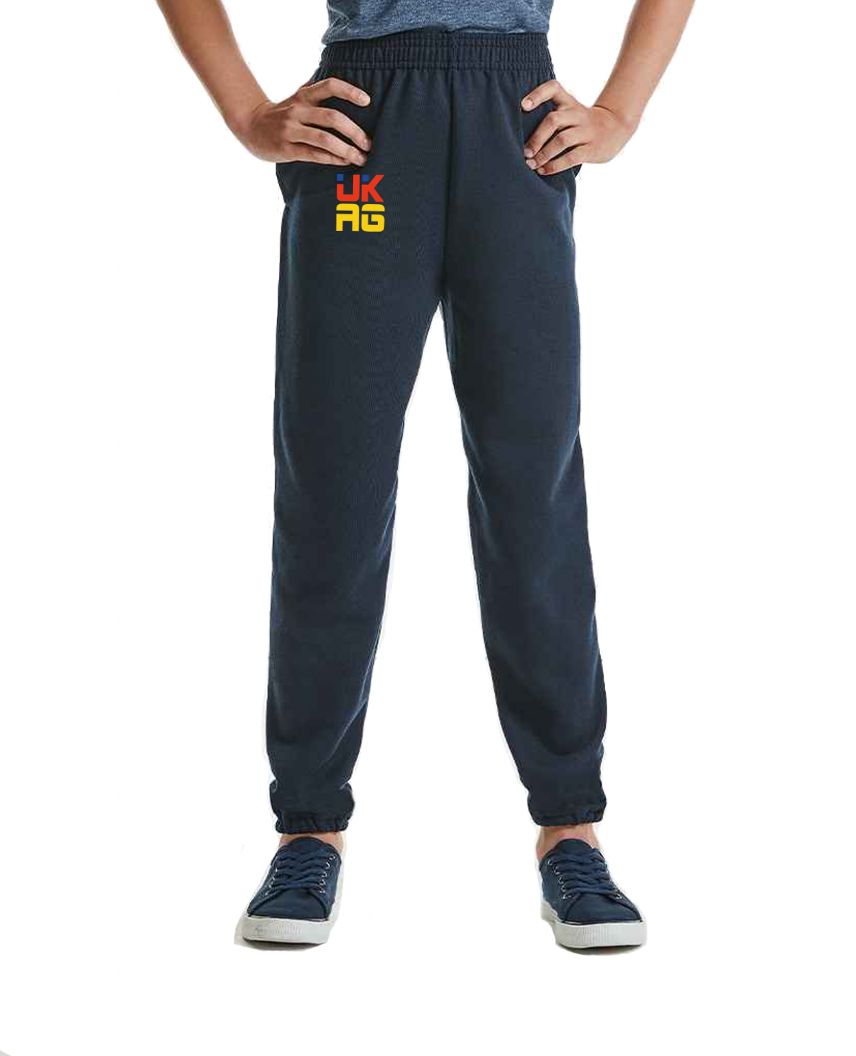 UKGA-boys-joggers-navy-front
