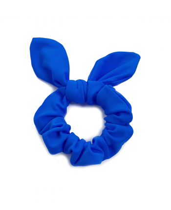 blue lycra gymnastics hair bow